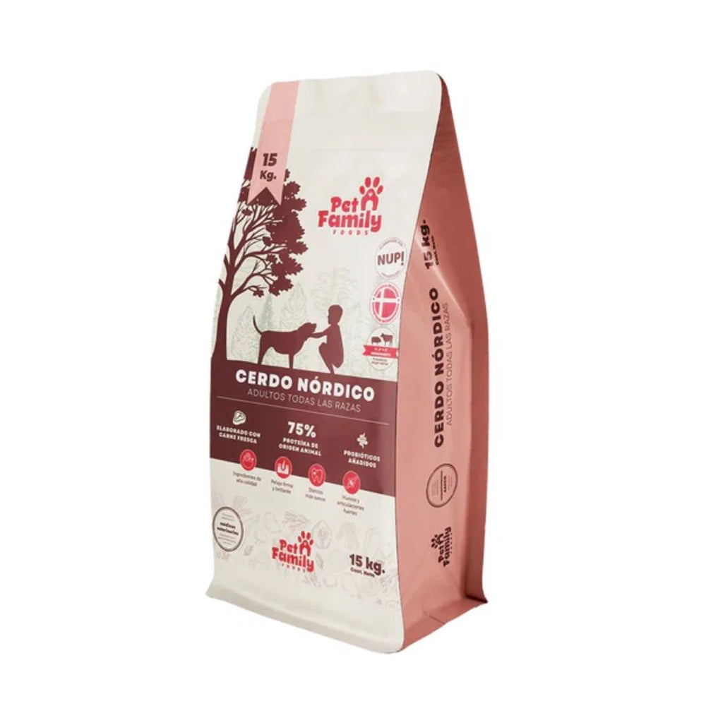 Alimento Pet Family Cerdo Nórdico 15 kg para perros adultos de todas las razas