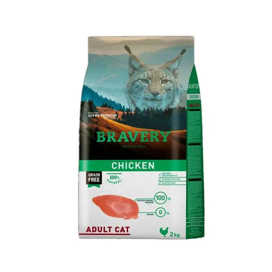 Bravery Chicken Adult Cat 2 kg – Nutrición Premium para Gatos Adultos disponible en Norpets-tienda.cl