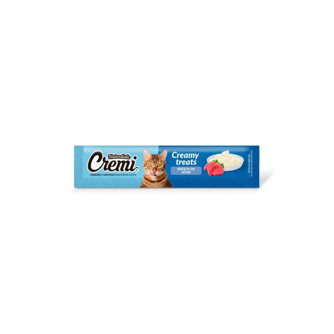 Snack cremoso para gatos Naturalistic Cremi Box Sea Food de 60 unidades con atún, salmón y camarón