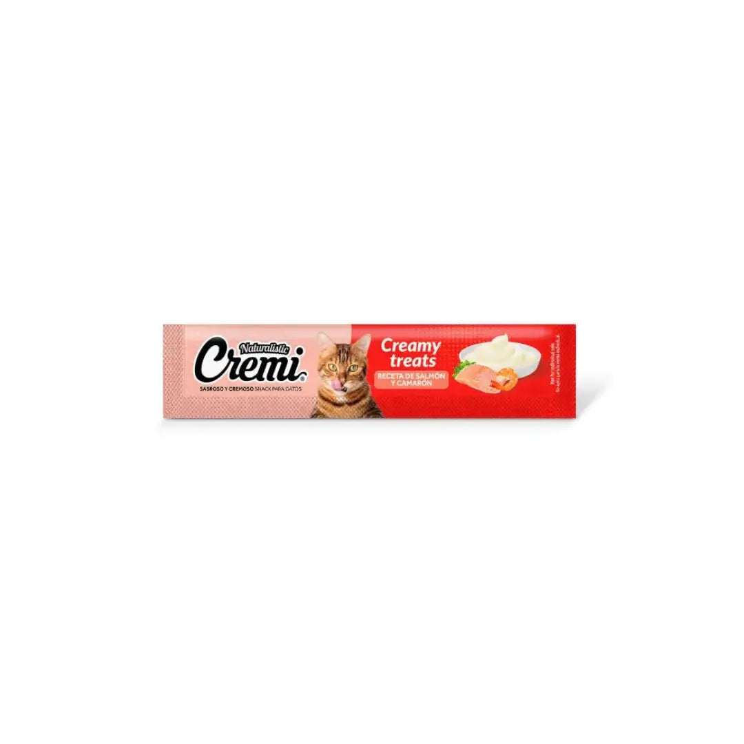 Snack cremoso para gatos Naturalistic Cremi Box Sea Food de 60 unidades con atún, salmón y camarón