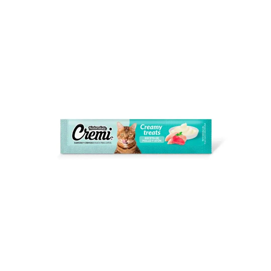 Snack Cremoso para Gatos Naturalistic Cremi Box de 60 Unidades con Pollo, Atún o Camarón