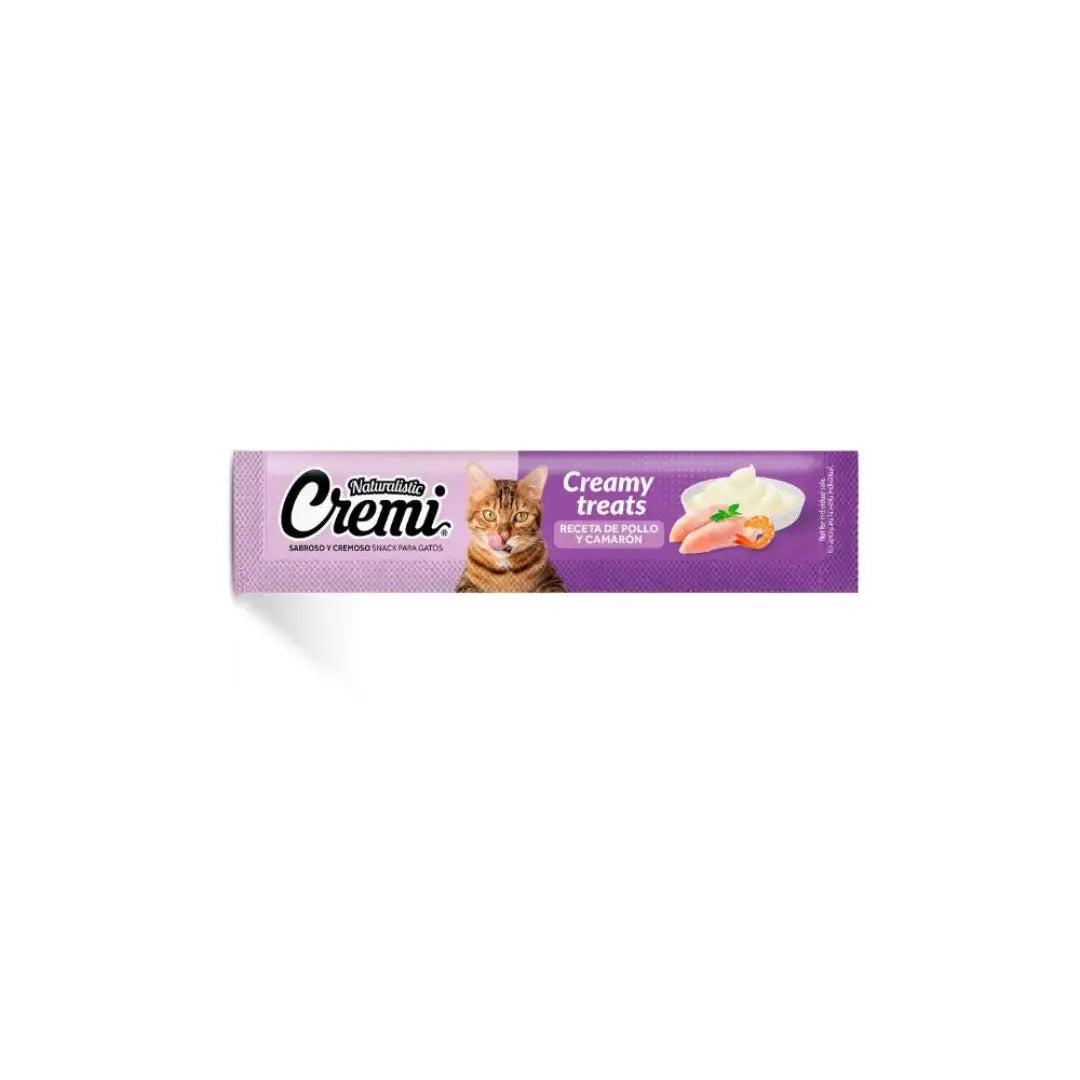 Snack Cremoso para Gatos Naturalistic Cremi Box de 60 Unidades con Pollo, Atún o Camarón