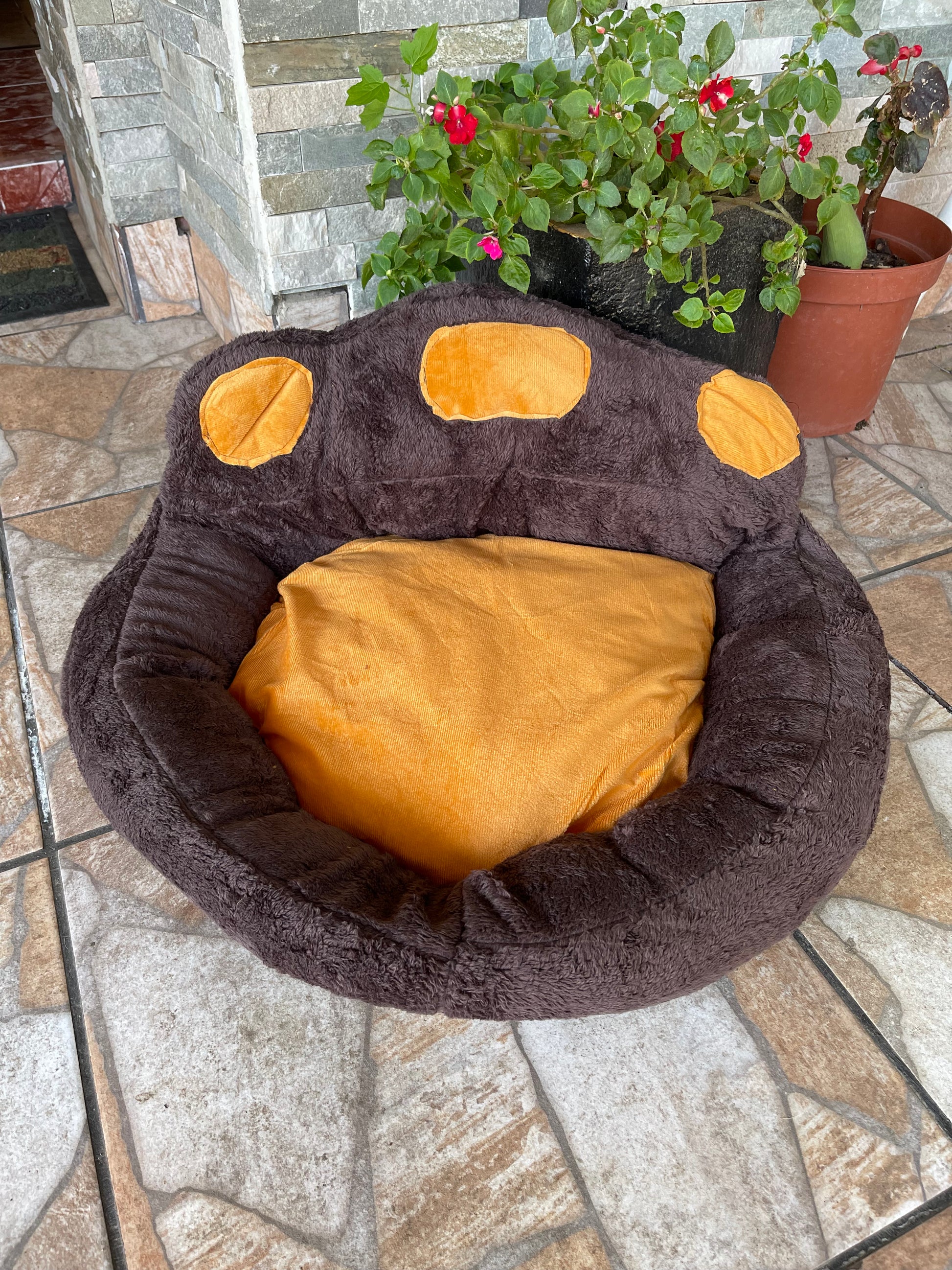 Cama para mascotas huella