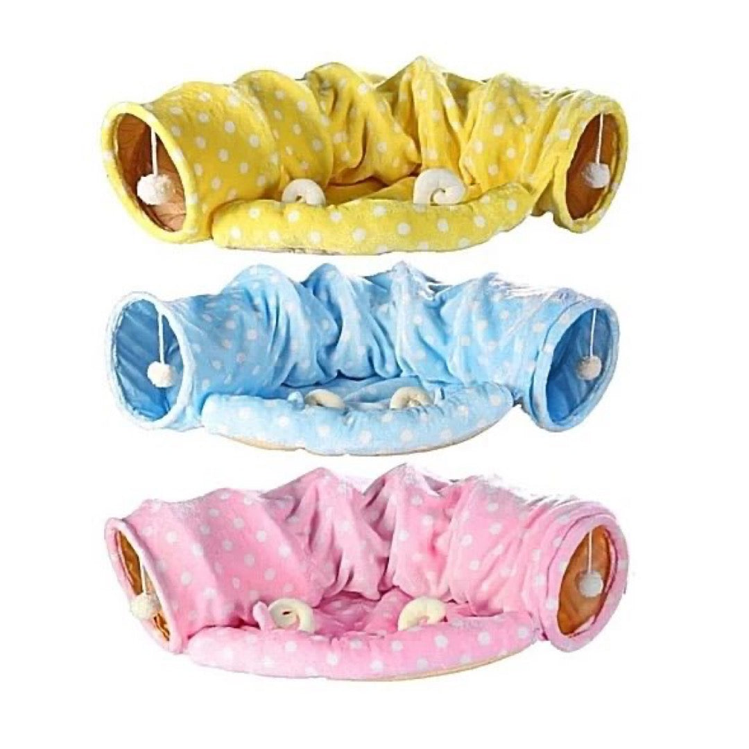 Túnel Cama plegable para gatos de felpa