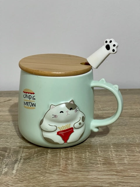 Taza de cerámica de gato